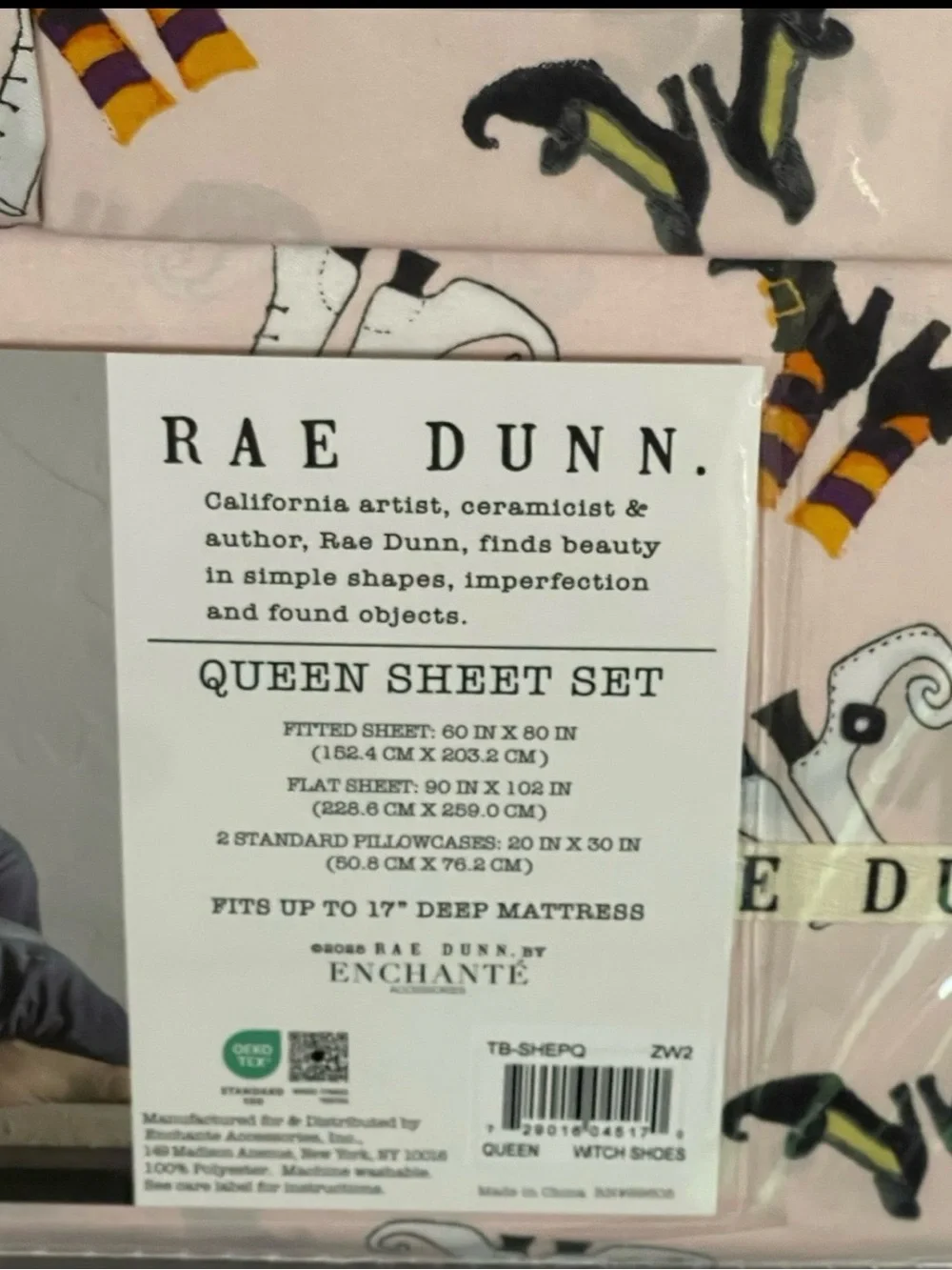 Halloween Rae Dunn Queen Sheet Set - Rae Dunn Halloween Witch Boots Sheets